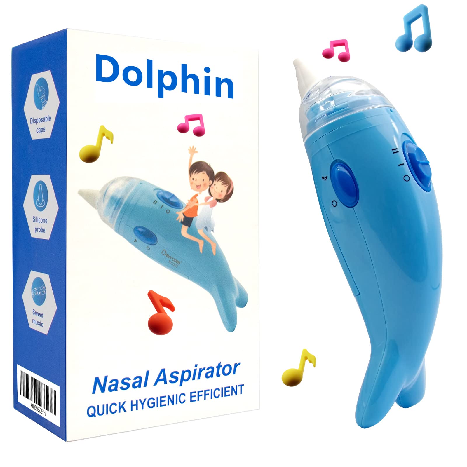 2 in 1 Electric Baby Nasal Aspirator & Ear Wax Suction Vacuum - Safe Nose & Ear Cleaner with 2 Silicone Nozzles, 2 Ear Scoops & Hose for Newborns & Toddlers - Perfect for Congestion Relief & Gentle Ear Cleaning at Home