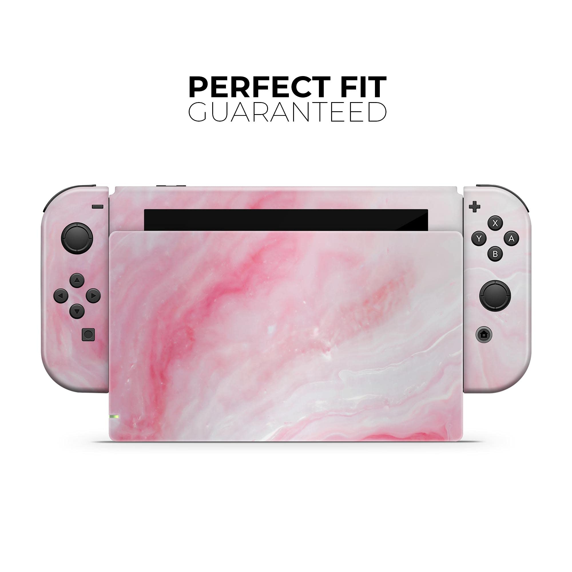Nintendo Switch Pro Controller Skin - Scratch-Resistant Removable Vinyl Wrap Cover in Marbleized Pink Paradise V6 - Protective Decal for Gaming & Travel