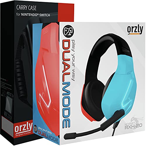 Orzly RXH-20 Premium Gaming Headset with Black Carry Case - Compatible with Nintendo Switch & Switch OLED - Perfect for Gaming, Travel & Online Multiplayer