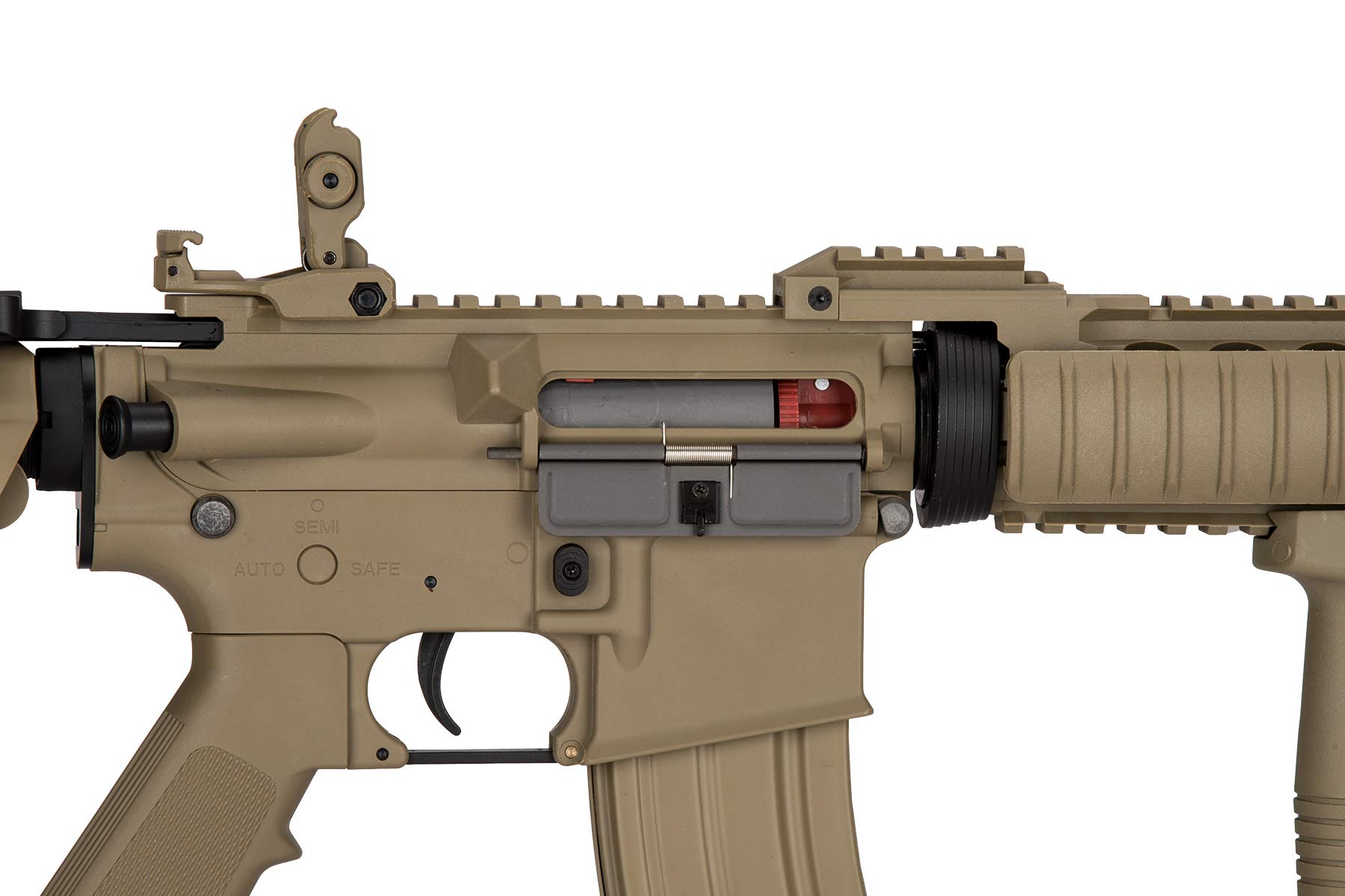 Lancer Tactical MK18 MOD 0 AEG Airsoft Rifle - High FPS, Nylon Polymer Construction, Tan Color - Perfect for Tactical Training, Airsoft Battles & Outdoor Shooting Games