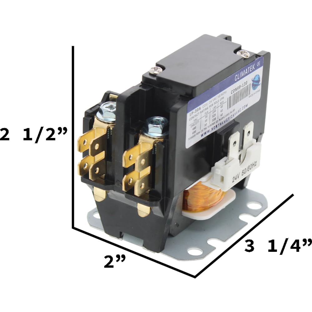 ClimaTek 3100-15Q228 Direct Replacement Single Pole Condenser Contactor for Comfort Maker - HVAC System Repair & Maintenance