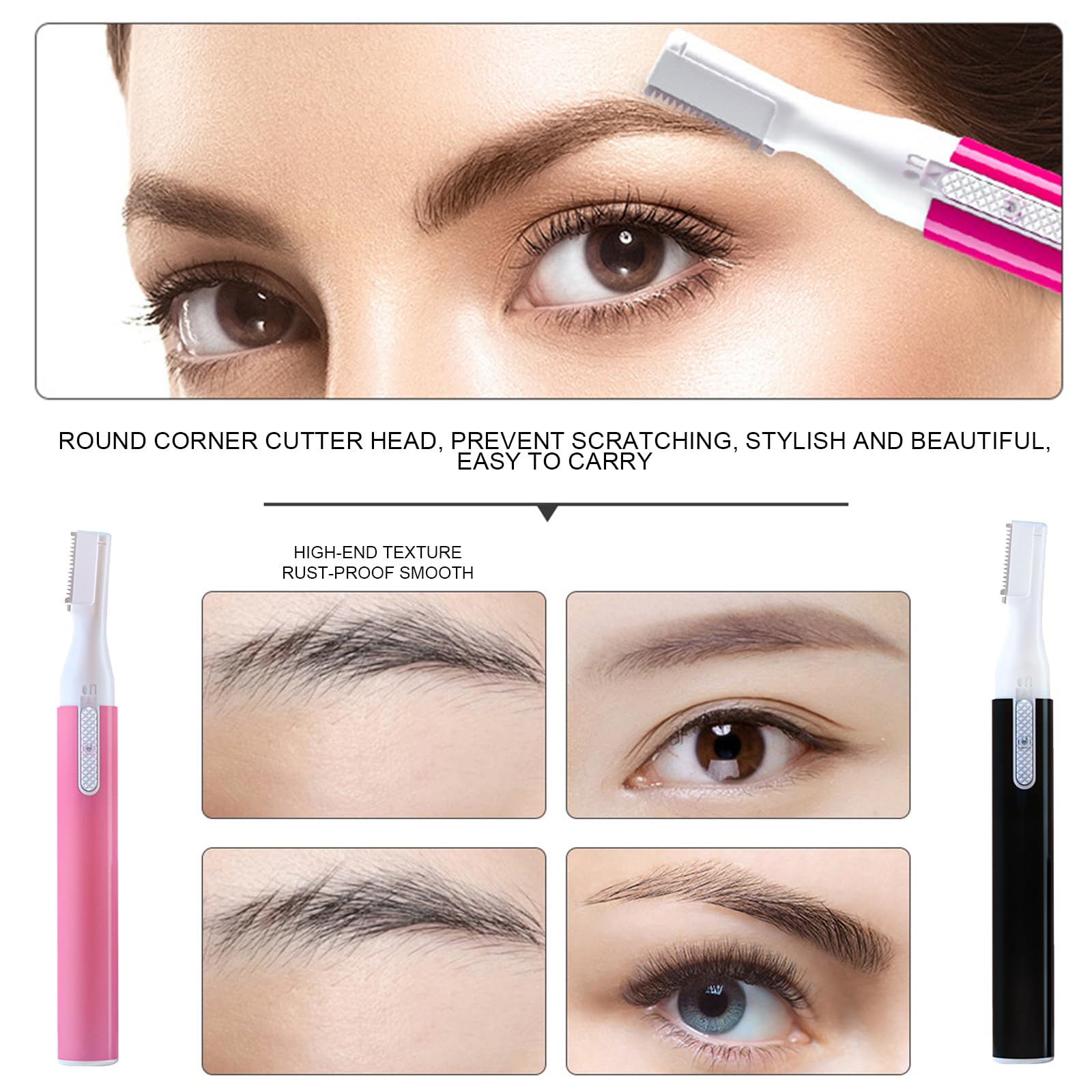 Rechargeable Electric Eyebrow Trimmer & Facial Hair Remover - Painless Hair Removal Device for Women & Men | Perfect for Eyebrow Shaping, Upper Lip & Peach Fuzz Removal at Home