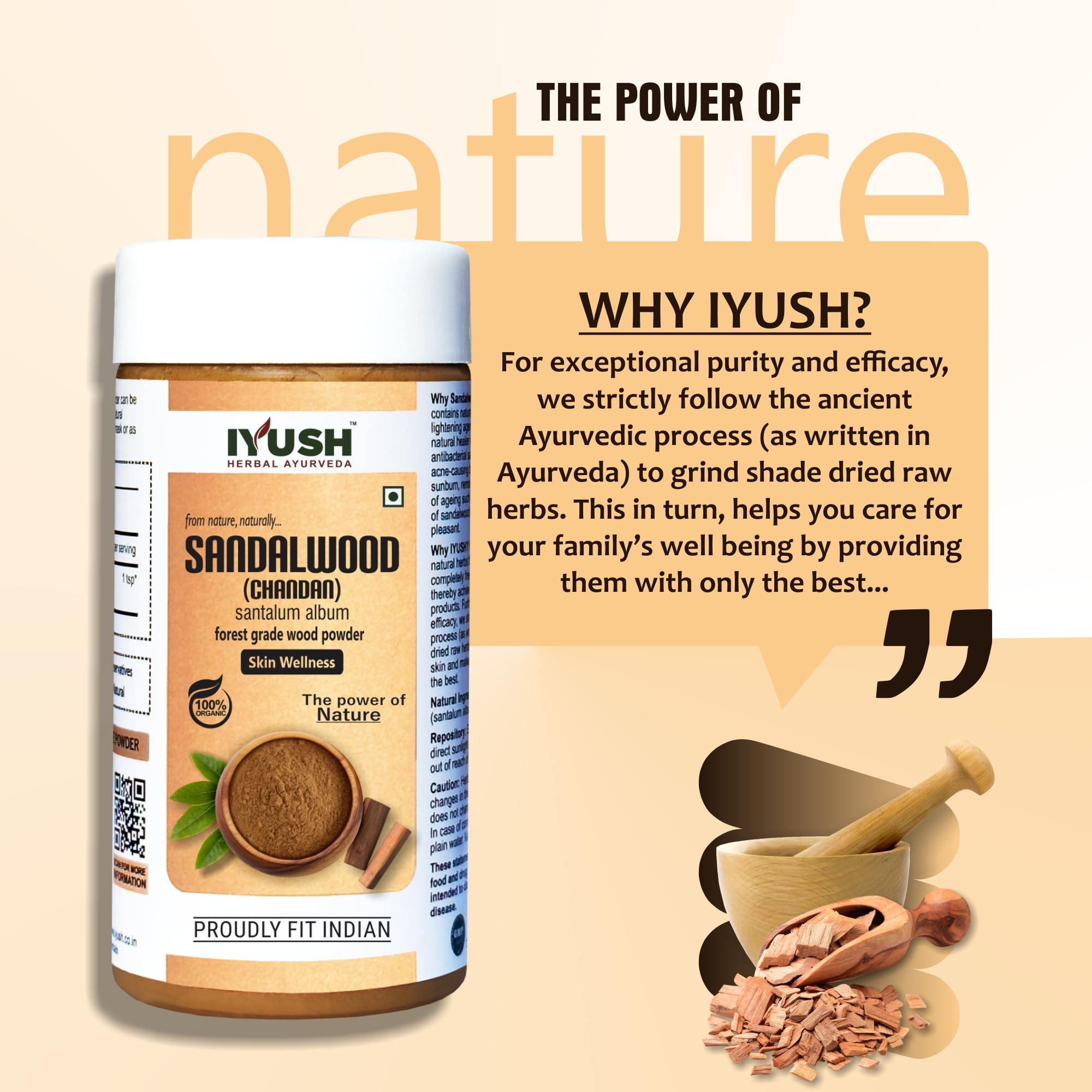 Pure Organic Sandalwood Powder for Face Pack & Skin Care – 100g | Ayurvedic Chandan Powder for Glowing Skin | Natural De-Tan & Brightening Treatment | Perfect for DIY Face Masks, Spa Days & Ayurvedic Beauty Rituals