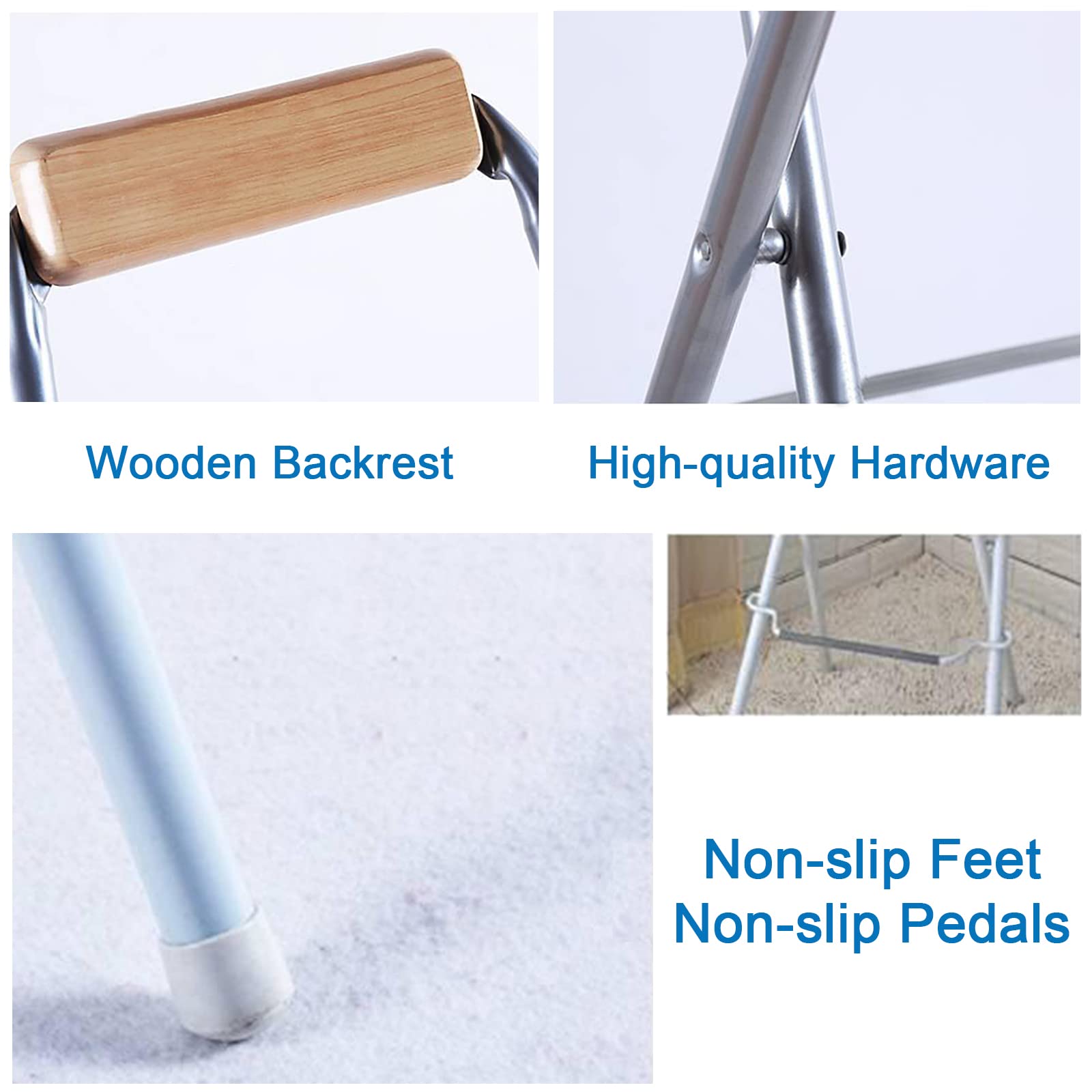 **27/29 Inch Wood & Metal Folding Bar Stool with Back Support - 220 lbs Capacity - 7 Colors - Perfect for Home, Pub, Kitchen Counter & Outdoor Use**