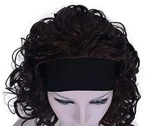 Curly Chestnut Brown Headband Wig - Natural Synthetic Hair Topper for Women - Perfect for Daily Wear, Cosplay & Costume Parties