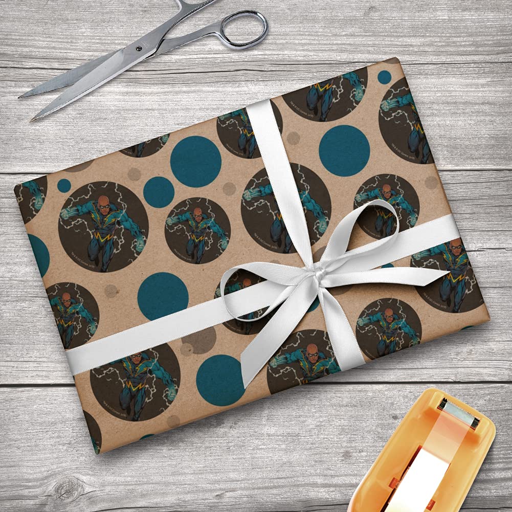 Justice League Black Lightning Premium Kraft Gift Wrap Roll - DC Comics Superhero Wrapping Paper for Birthdays, Holidays & Special Occasions