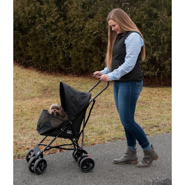 Pet Gear Travel Lite Plus Stroller - Compact & Easy Fold Pet Carrier for Cats & Dogs up to 15 lbs, No Assembly Required with Large Wheels (3 Colors) - Perfect for Vet Visits, Park Walks & Travel Adventures