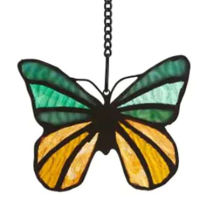 Beautiful Green Stained Glass Butterfly Decor - Perfect for Home, Garden, and Wedding Decorations