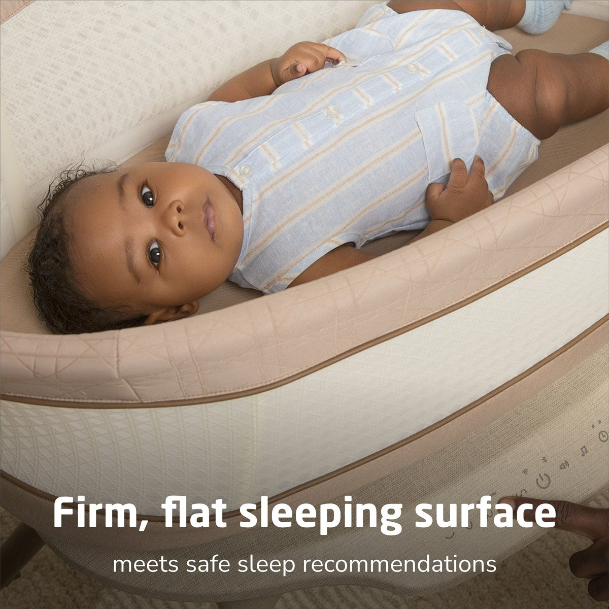 Maxi Cosi Starling Smart Bassinet – Auto Rocking Baby Bassinet with Bluetooth, White Noise & Sleep Tracking – Perfect for Nursery, Bedroom & Travel
