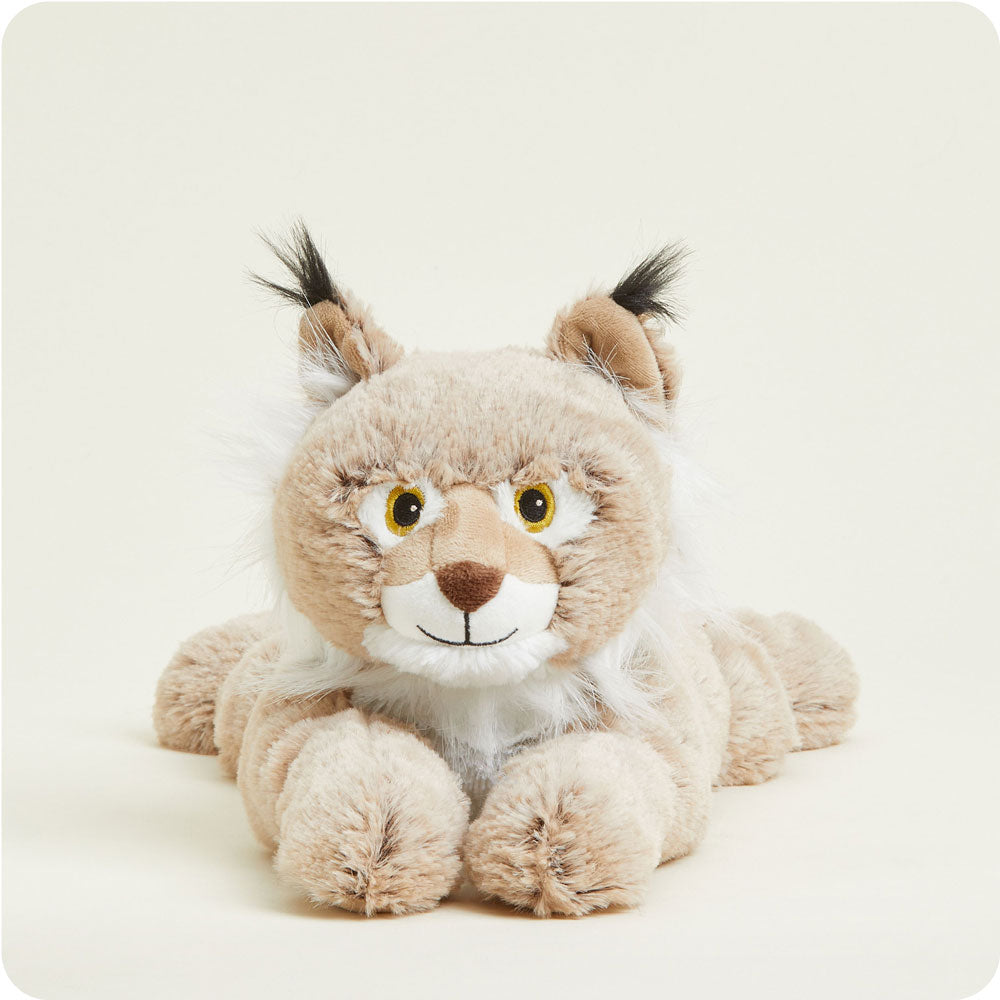 Weighted Heated Stuffed Bobcat Plush Toy - Warmies Microwaveable Heating Pad for Kids & Adults - Perfect for Stress Relief, Anxiety Comfort, and Cold Weather Warmth