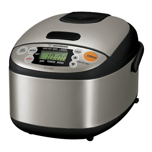 Zojirushi NS-LAC05XT 3-Cup Micom Rice Cooker & Warmer - Stainless Steel & Black | Perfect for Small Kitchens, Dorms, Offices & Travel | Fast Cooking & Keep Warm Function