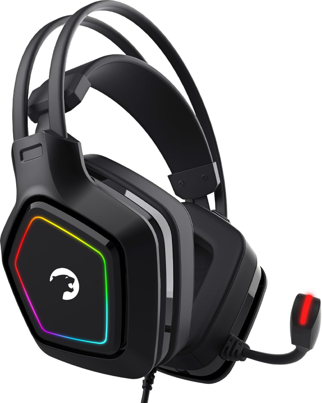 GAMEPOWER Mihawk USB Gaming Headset - 7.1 Virtual Surround Sound Wired RGB Headphones with 50MM Drivers, Noise Cancelling Mic for PC, Laptop (Black) | Perfect for FPS, MMO Gaming & Online Meetings