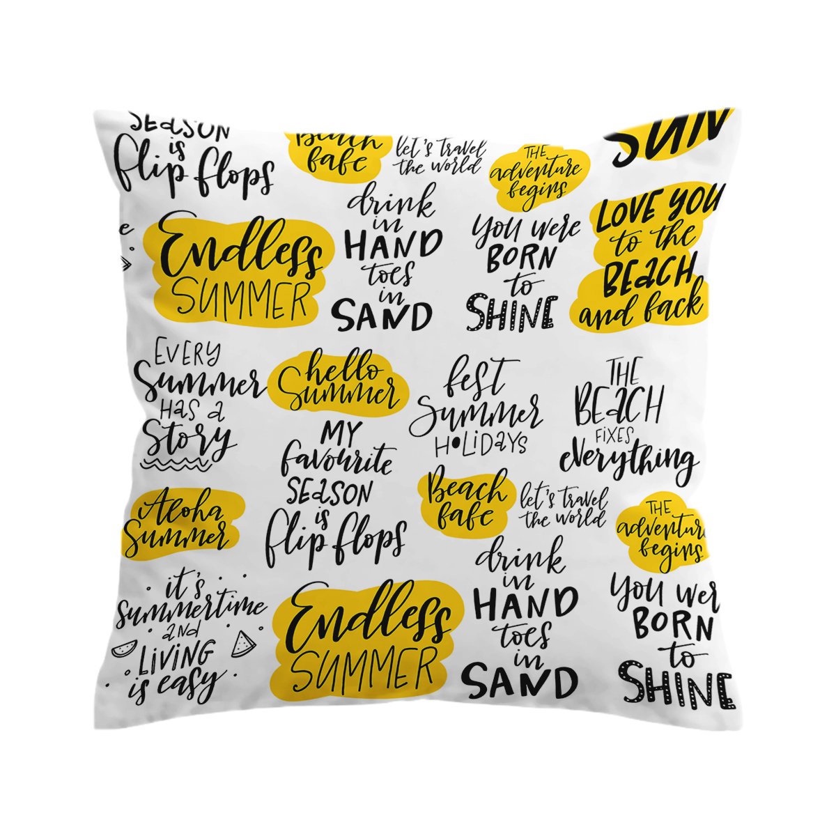 Beach Quotes Pillow Cover - Inspirational Coastal Sayings for Home Decor | Perfect for Living Room, Bedroom & Beach House