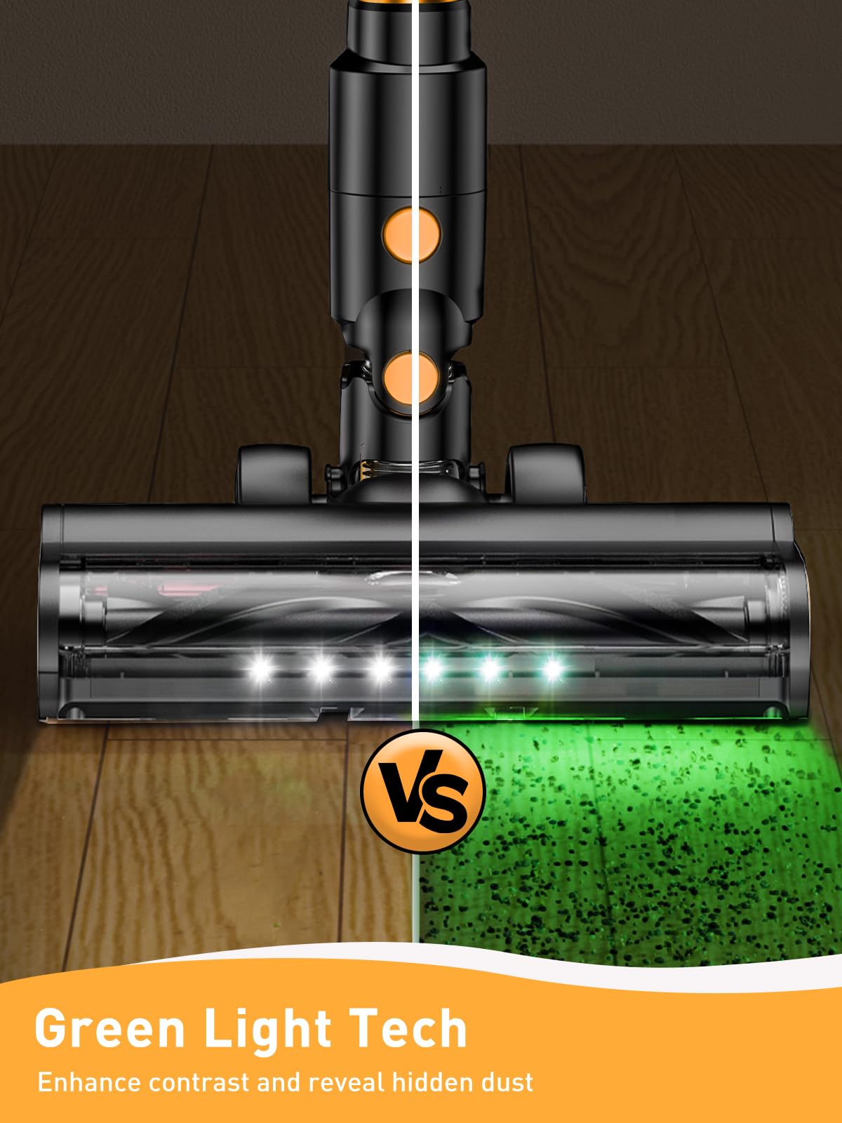 8-in-1 Cordless Stick Vacuum Cleaner 30Kpa with Anti-Tangle Brush & Green Light | 3 Cleaning Modes | 40 Min Runtime | Lightweight for Hardwood Floors & Pet Hair | Perfect for Home, Office & Car Cleaning