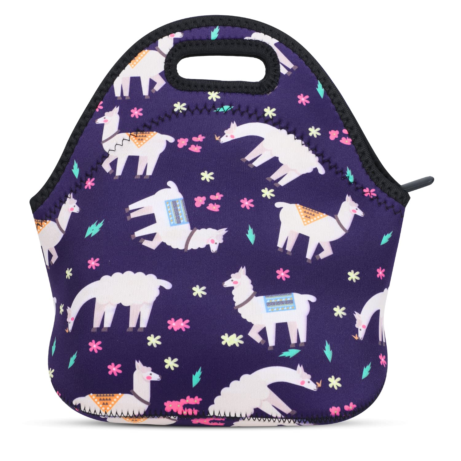Violet Mist Insulated Neoprene Lunch Bag Tote with Detachable Adjustable Shoulder Strap - Thermal Waterproof Large Capacity Picnic Lunch Box for Men & Women - Perfect for Office, School, Hiking and Outdoor Activities (Blue Earth)