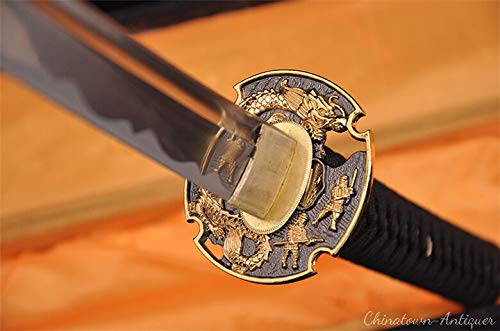 Authentic Handmade Japanese Katana Samurai Sword Set - 3 Piece Hand-Forged Carbon Steel Blades - Perfect for Martial Arts Training, Cosplay & Collectors Display #2549
