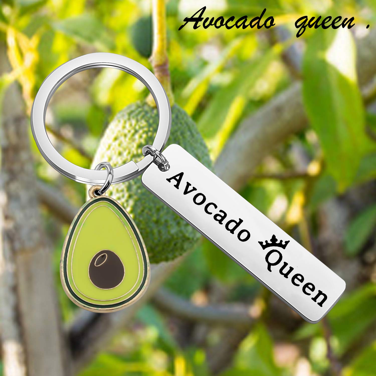 Vegan Avocado Keychain Jewelry - Cute Avocado Queen Gift for Avocado Lovers, Vegetarian Friendship Keyring - Perfect for Keychains Collection, Vegan Gifts & Friendship Tokens