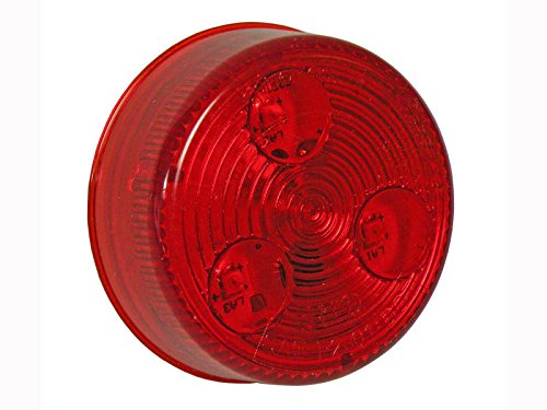 Optronics 2 Inch Round Sealed LED Marker Light - Red (MCL55RB) - Waterproof Clearance Light for Trucks, Trailers & Boats - Single Unit