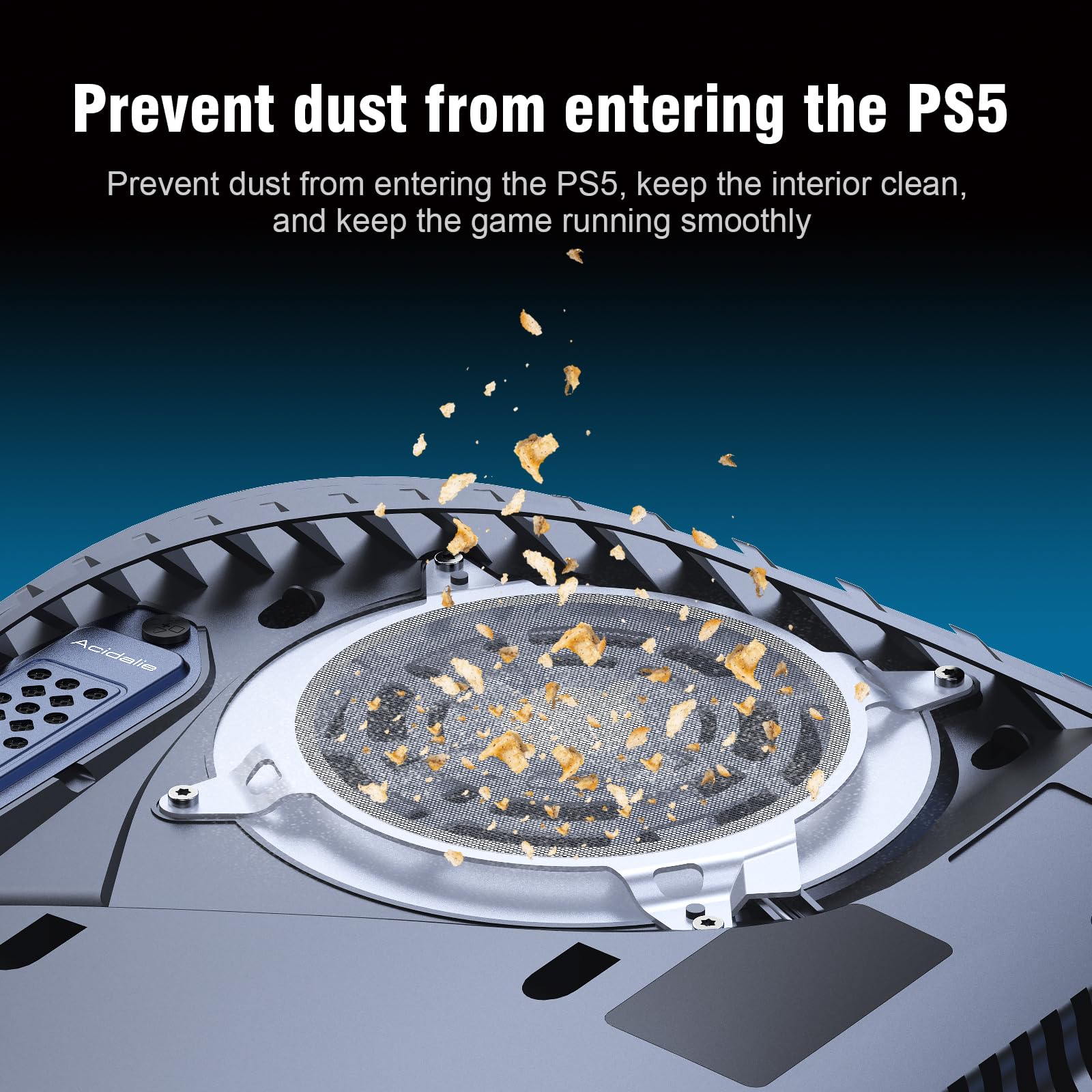 PS5 Fan Dust Filter with 4PCS Dust Cover - Compatible with PS5 Pro, PS5 Slim & PS5 Legacy Models - Keep Your Console Clean for Gaming & Streaming