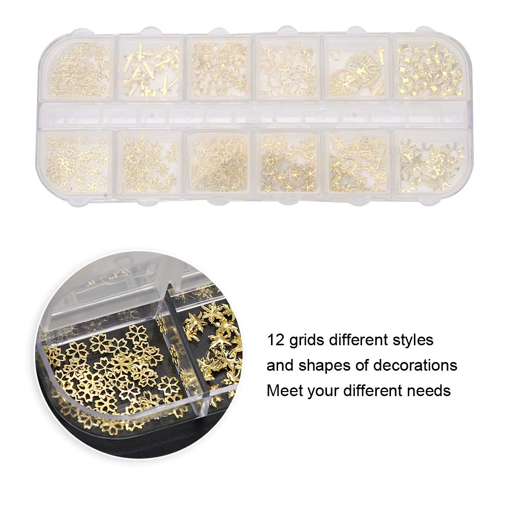 Shiny Alloy Nail Art Decorations - Metallic Manicure Tools for Nail Design | Perfect for DIY Nail Art, Salon & Home Use