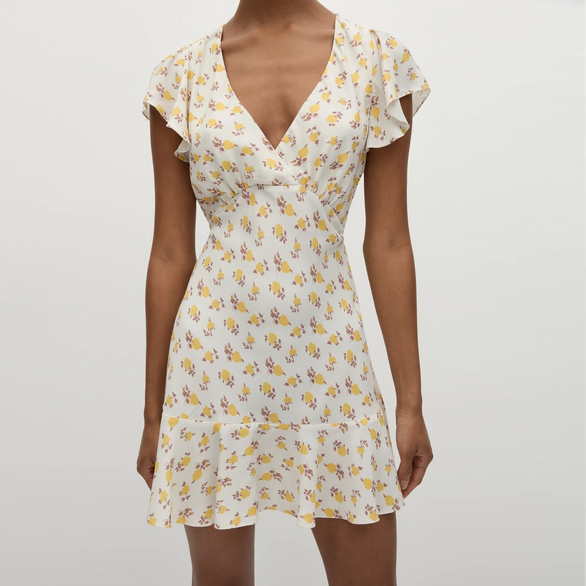 Alba Mini Dress - Flowy Summer Dress for Women in Hazy Rose & Canary Yellow | Perfect for Beach Vacations, Date Nights & Casual Outings