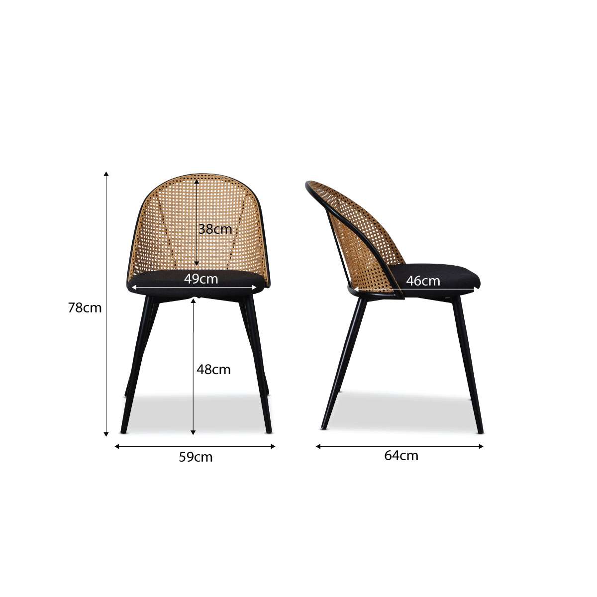 Modern Black Table Bench Seat & Avila 6-Piece Dining Set - Perfect for Kitchen, Dining Room & Outdoor Entertaining