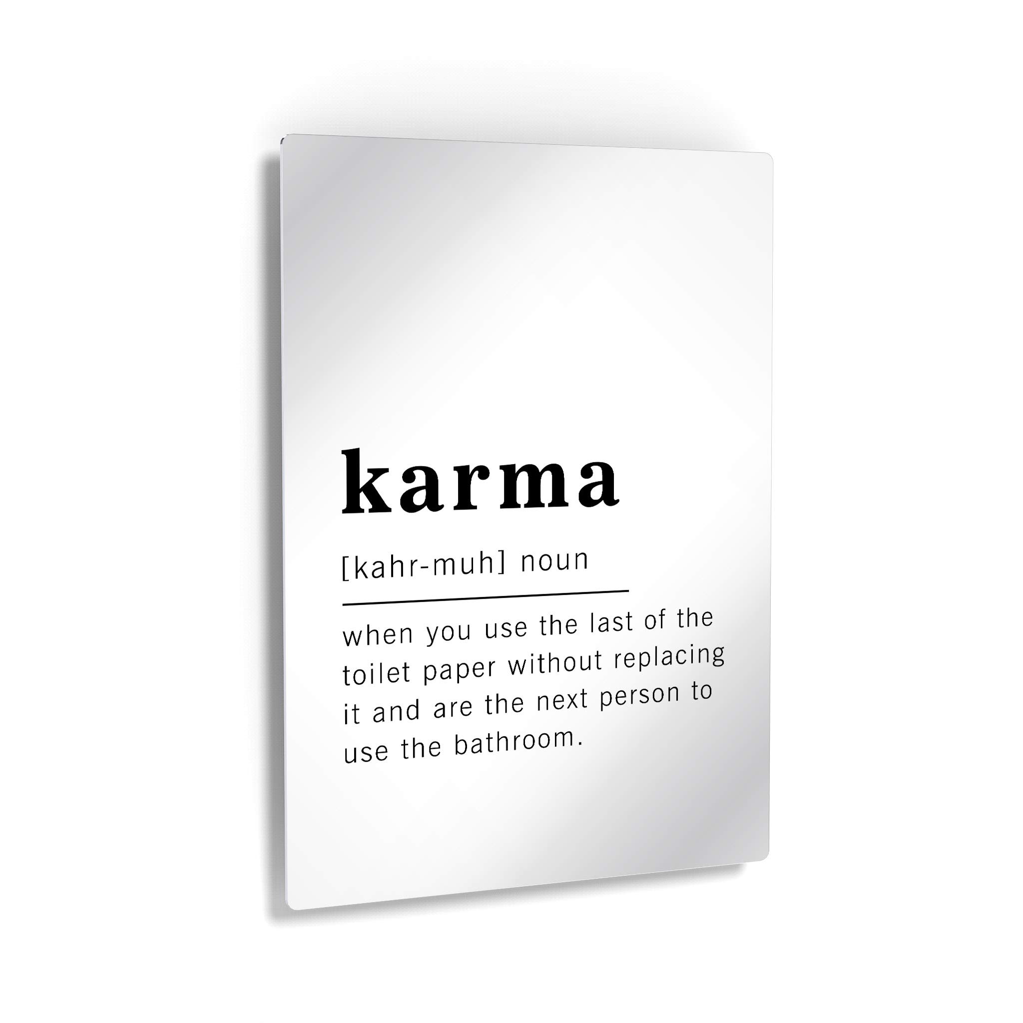 Funny Karma Definition Metal Print - Inspirational Quote Wall Art for Office, Living Room, Bedroom & Bathroom Decor | Ready to Hang 30x20 Inch Made in USA | Perfect for Home, Gifts & Yoga Studio Wall Decor