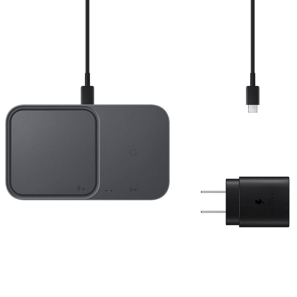 SAMSUNG EP-P5400 15W Super Fast Wireless Charger Duo with Built-in Cooling System - Certified Renewed, Dark Gray | Charge Two Devices at Once for Home, Office, or Travel