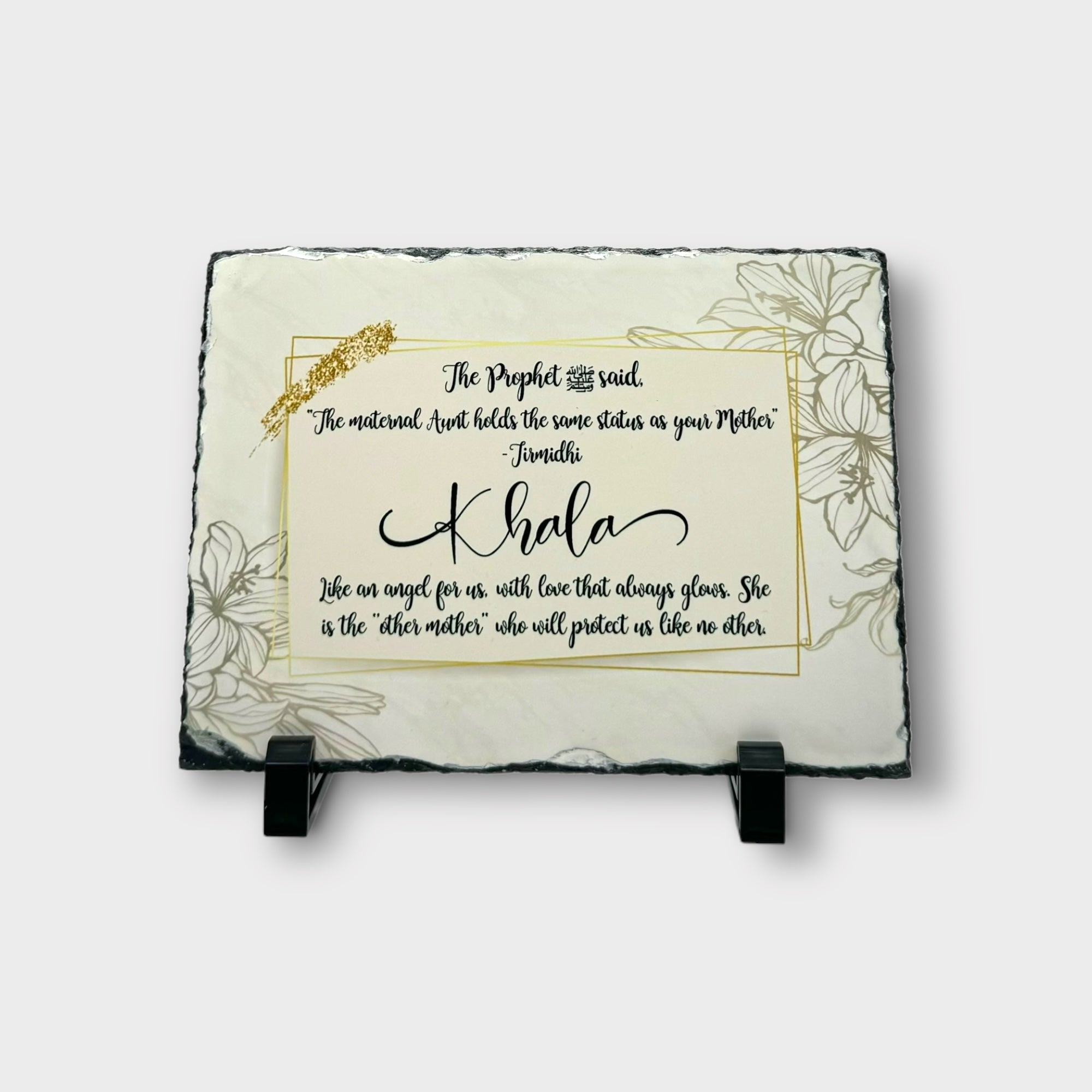 Aunty Khala Slate - Elegant Handcrafted Slate Stone Home Decor for Living Room, Dining Table & Office | Perfect for Gifting and Interior Design