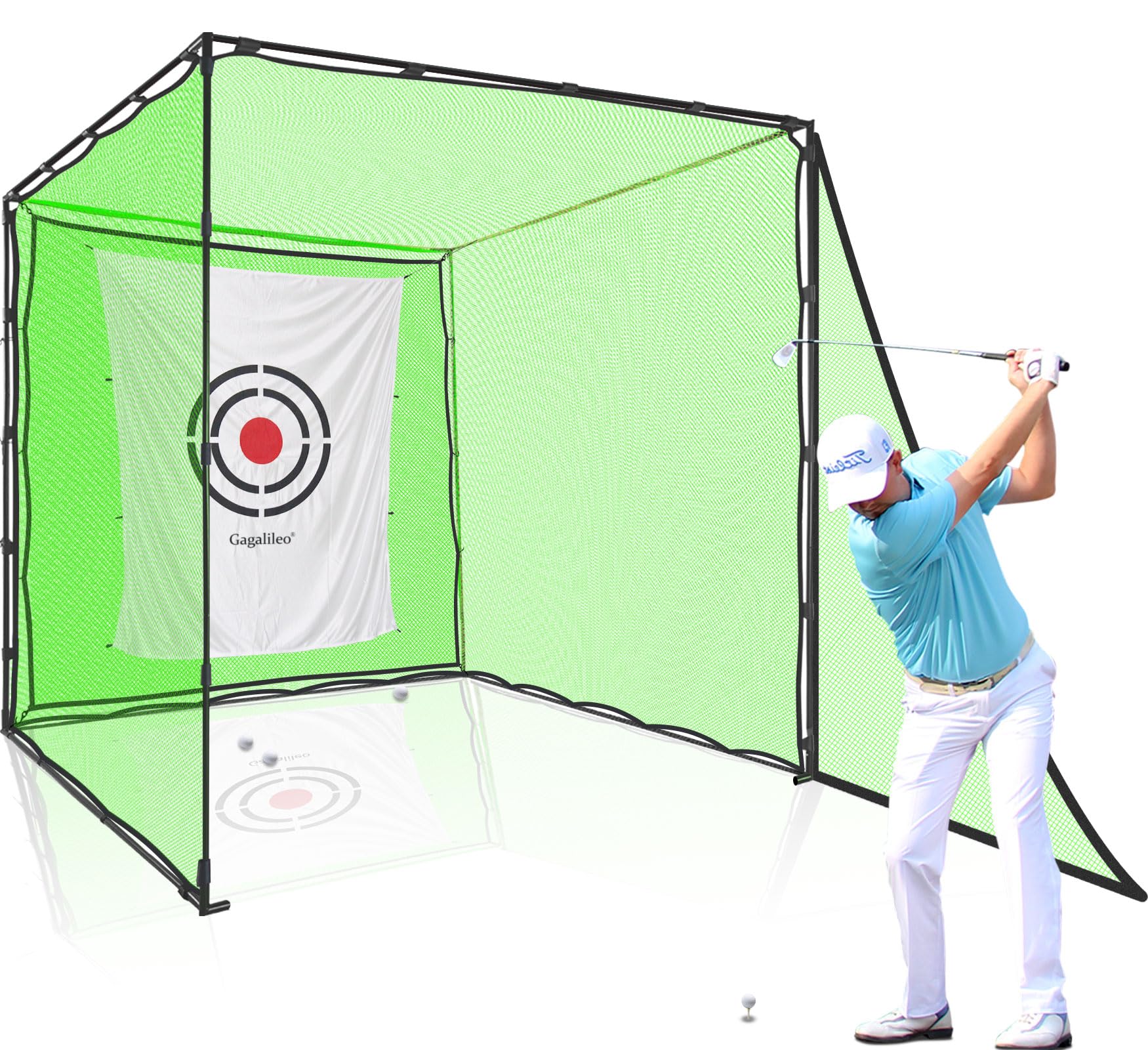 Premium Heavy Duty Golf Practice Hitting Net - Backyard & Indoor Driving Range with Portable Frame | Perfect for Home Training, Backyard Practice & Golf Swing Improvement
