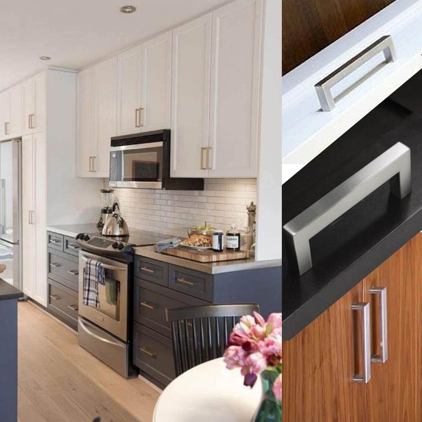 Satin Nickel Cabinet Pulls for Kitchen & Bath - 1 Pack