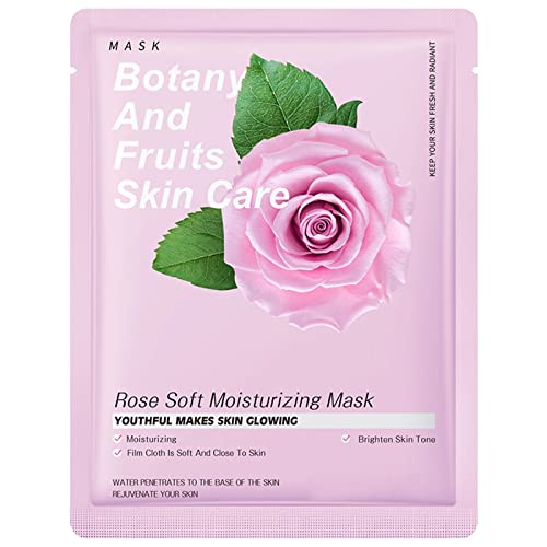 Plant Fruit Extract Face Mask Sheet - Hydrating, Oil Control & Brightening Skincare Kit for Men | Perfect for Daily Use, Travel & Spa Nights