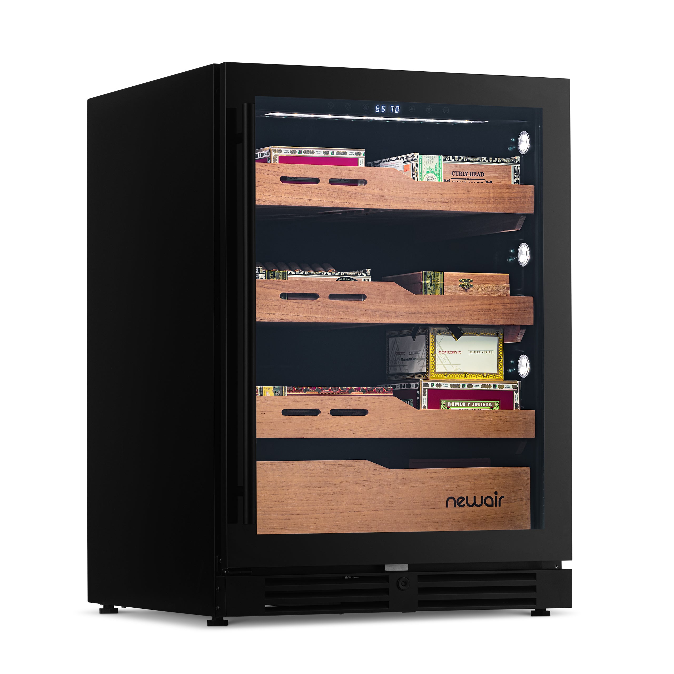 Newair® 1500-Count Electric Cigar Humidor Cabinet - Freestanding or Built-In Wine Cooler Conversion - Perfect for Cigar Aficionados & Home Bars