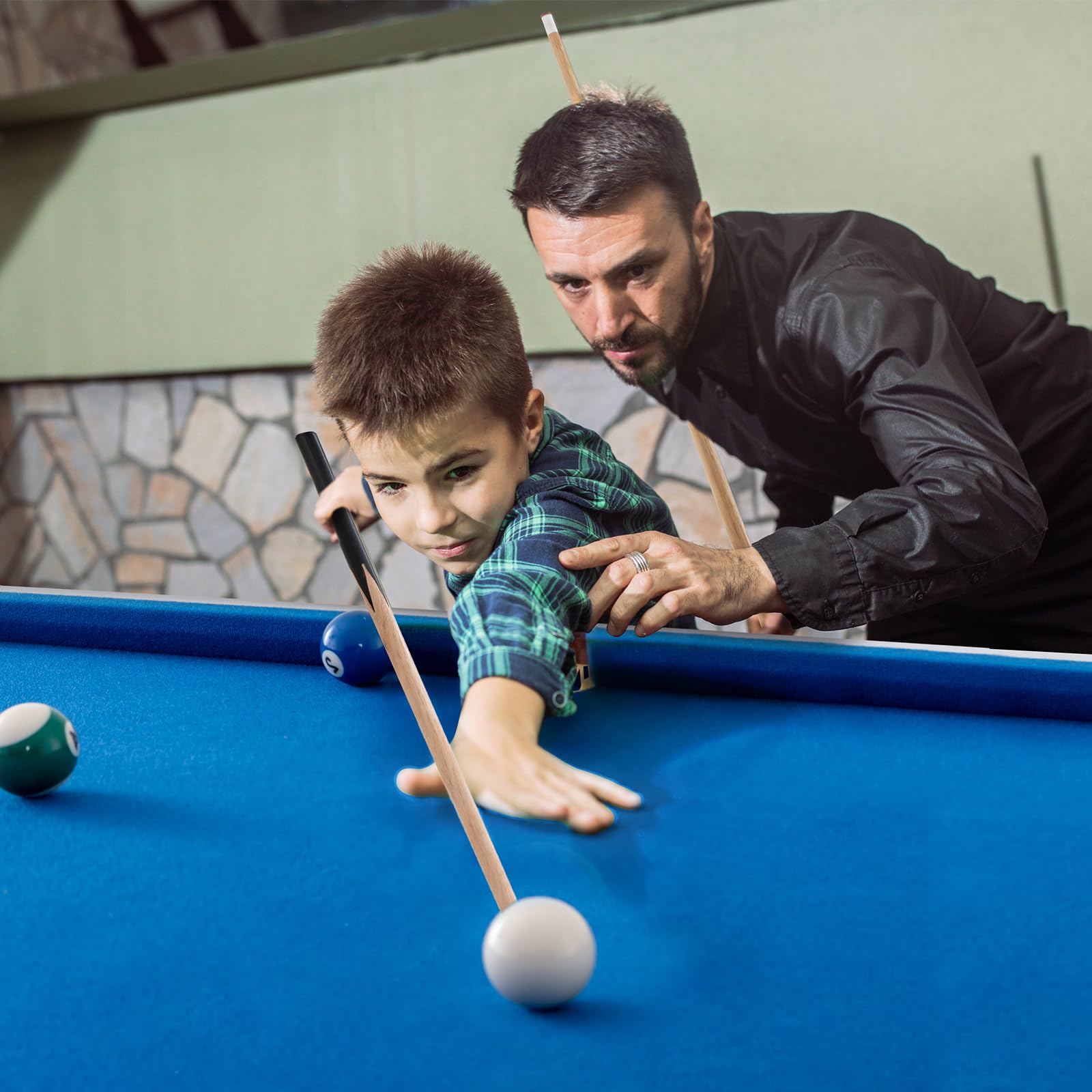 HONEY JOY 48 Inch Portable Folding Pool Table Set - 4 FT Mini Billiard Table with 2 Cue Sticks, 16 Balls, Triangle Rack, 2 Chalks & Brush - Indoor Outdoor Game Table for Kids Adults & Family Game Room - Perfect for Home Entertainment, Parties & Backyard Fun