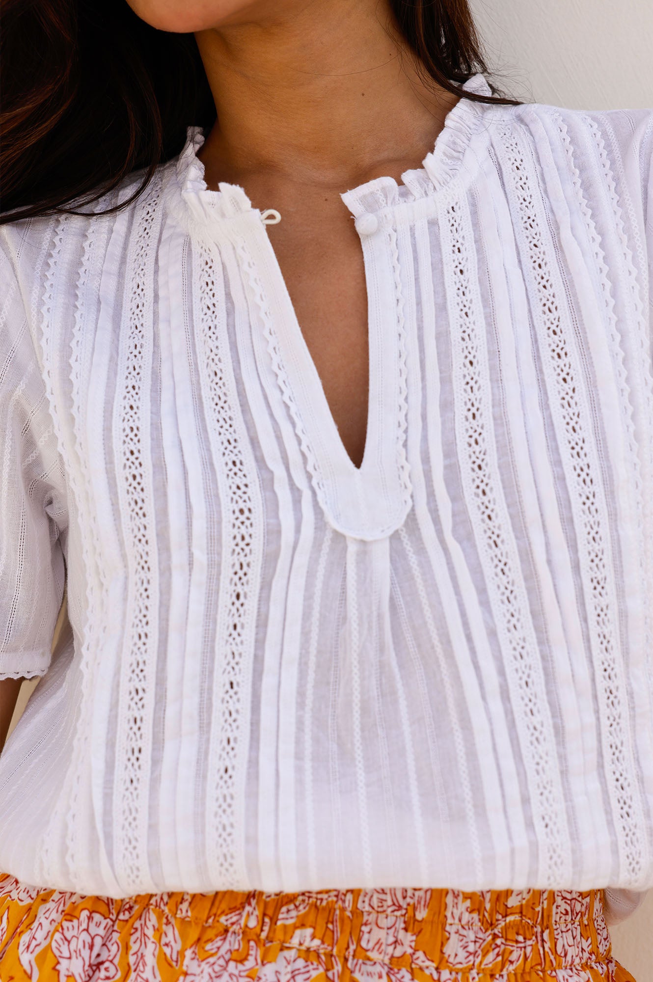 Vienna Short Sleeve Blouse for Women - Stylish White Summer Top | Perfect for Casual Outings, Office Wear & Date Nights
