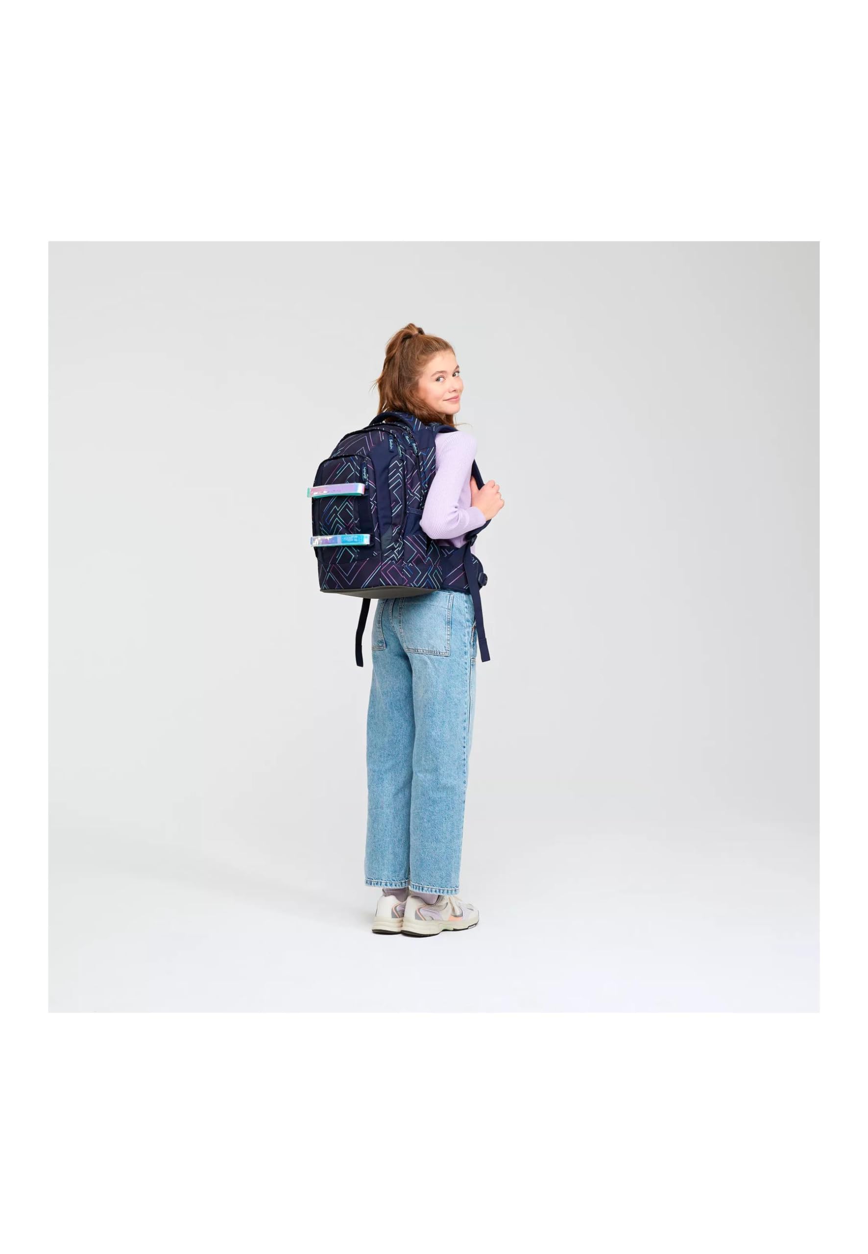 Satch Pack Laser Backpack for Kids & Teens - Unisex Violet (Morado) School Backpack, Lightweight Durable Daypack for School, Travel & Outdoor Activities