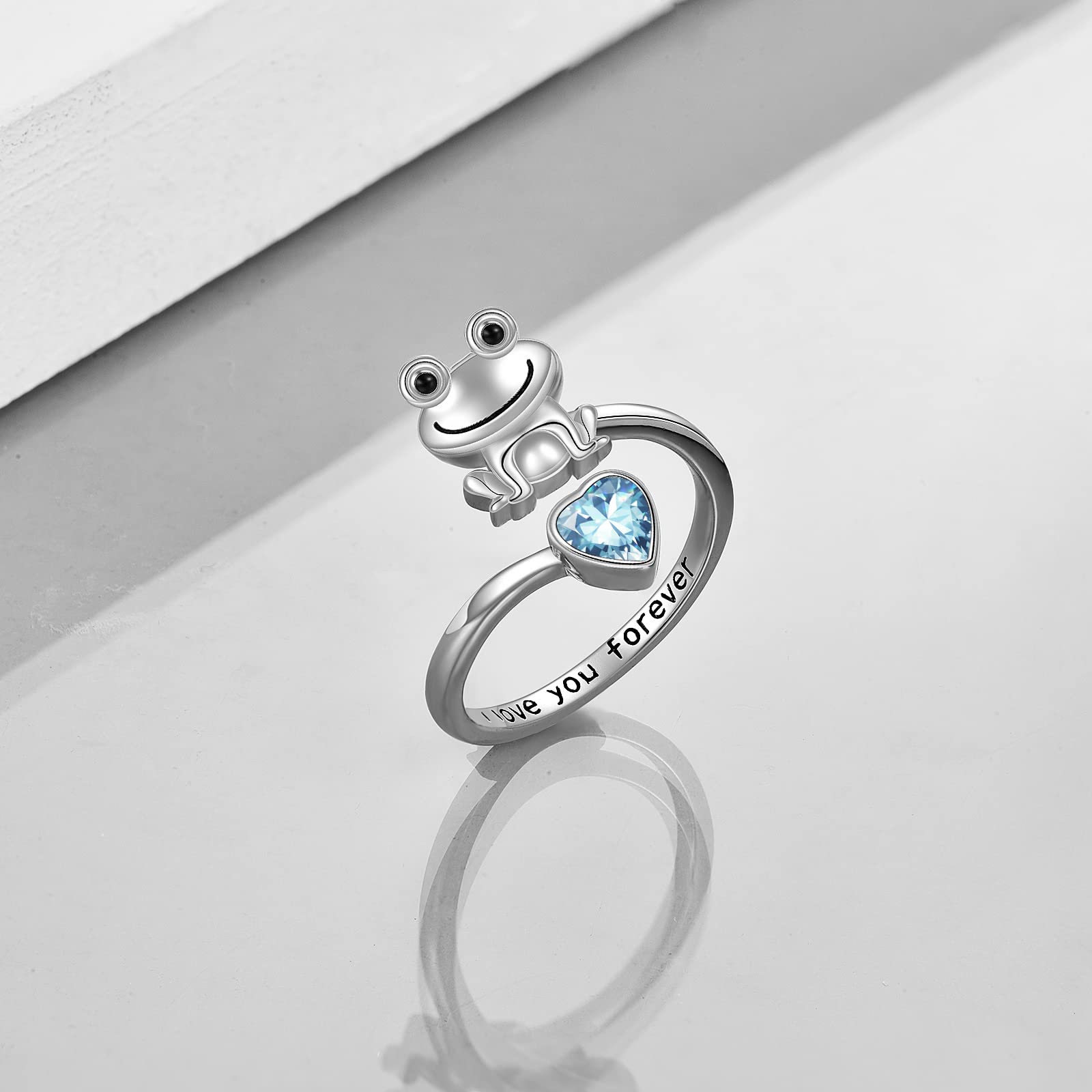 925 Sterling Silver Anxiety Rings for Women & Men - Frog, Wolf, Dragonfly, Hummingbird, Fox, Elephant, Panda, Red Panda & Angel Wings Designs | Open Adjustable Ring for Stress Relief, Fashion Jewelry Gift for Daily Wear & Special Occasions