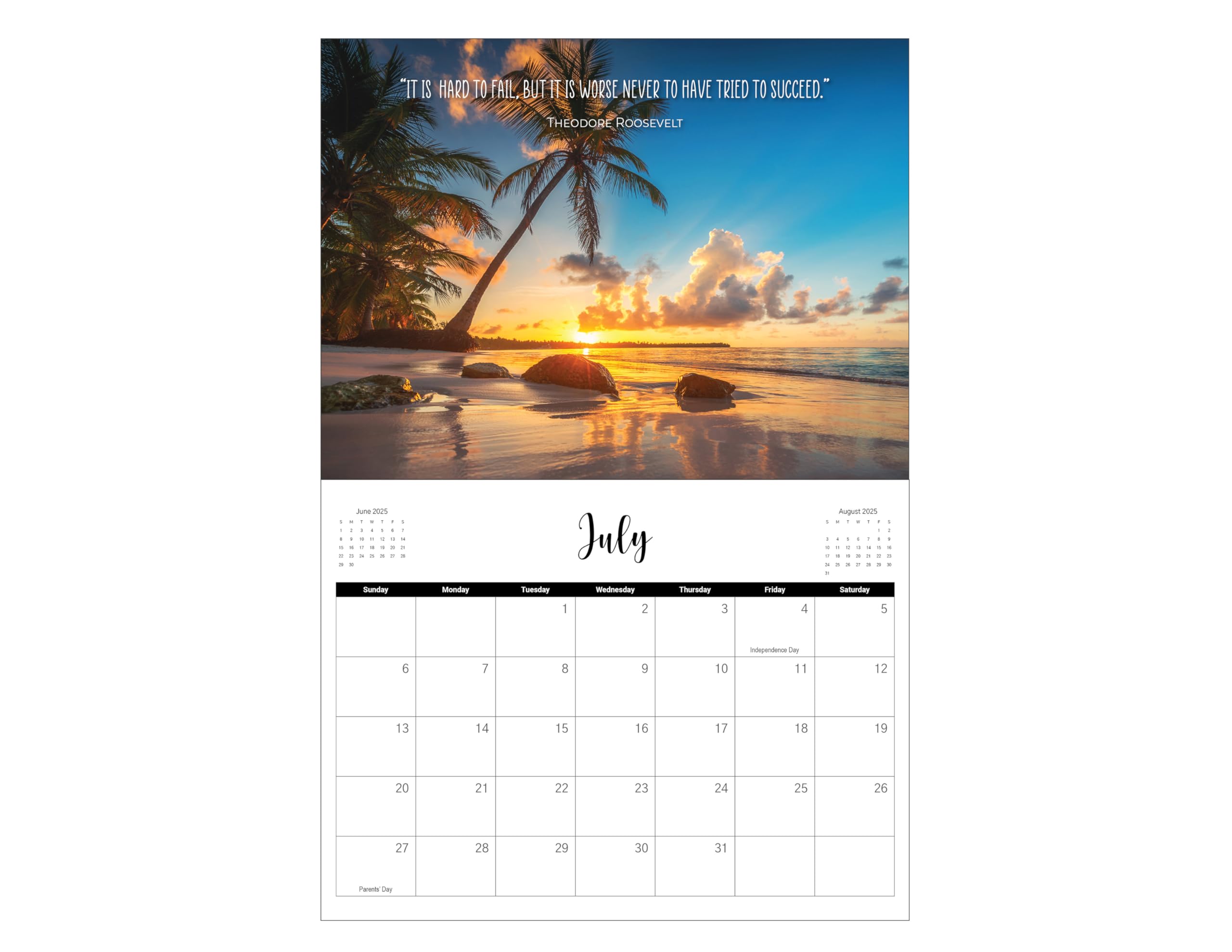 JBH Creations 2025 Motivational Calendar - Wisdom in Nature Inspirational Quotes for Home, Office & Classroom Decor | Daily Positivity & Goal Setting Planner