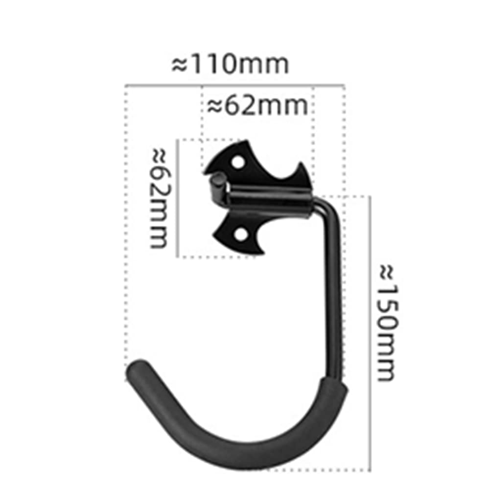 Zcargel Universal Bike Wall Mount Hanger - Heavy Duty Bicycle Storage Rack for Indoor Wall Mounting, Single Hook Design Fits Mountain Bikes, Road Bikes & Skateboards (Black) - Perfect for Garage, Apartment & Small Space Organization