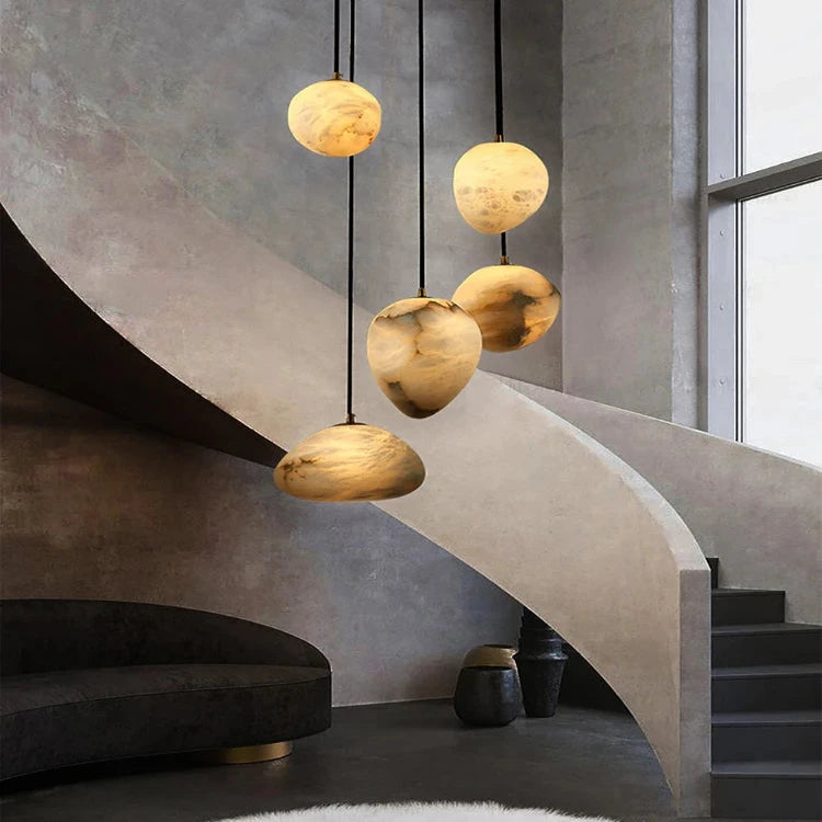 Elegant Sage Green Marble Chandelier - Modern Crystal Ceiling Light Fixture for Dining Room, Living Room & Bedroom Decor