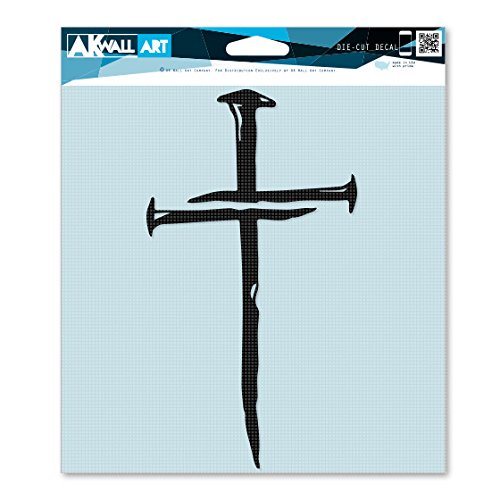 Religious Cross Nails Jesus Vinyl Decal Sticker for Car, Phone, Helmet - Multiple Sizes Available - Perfect for Christian Faith Expression on Vehicles, Electronics & Protective Gear