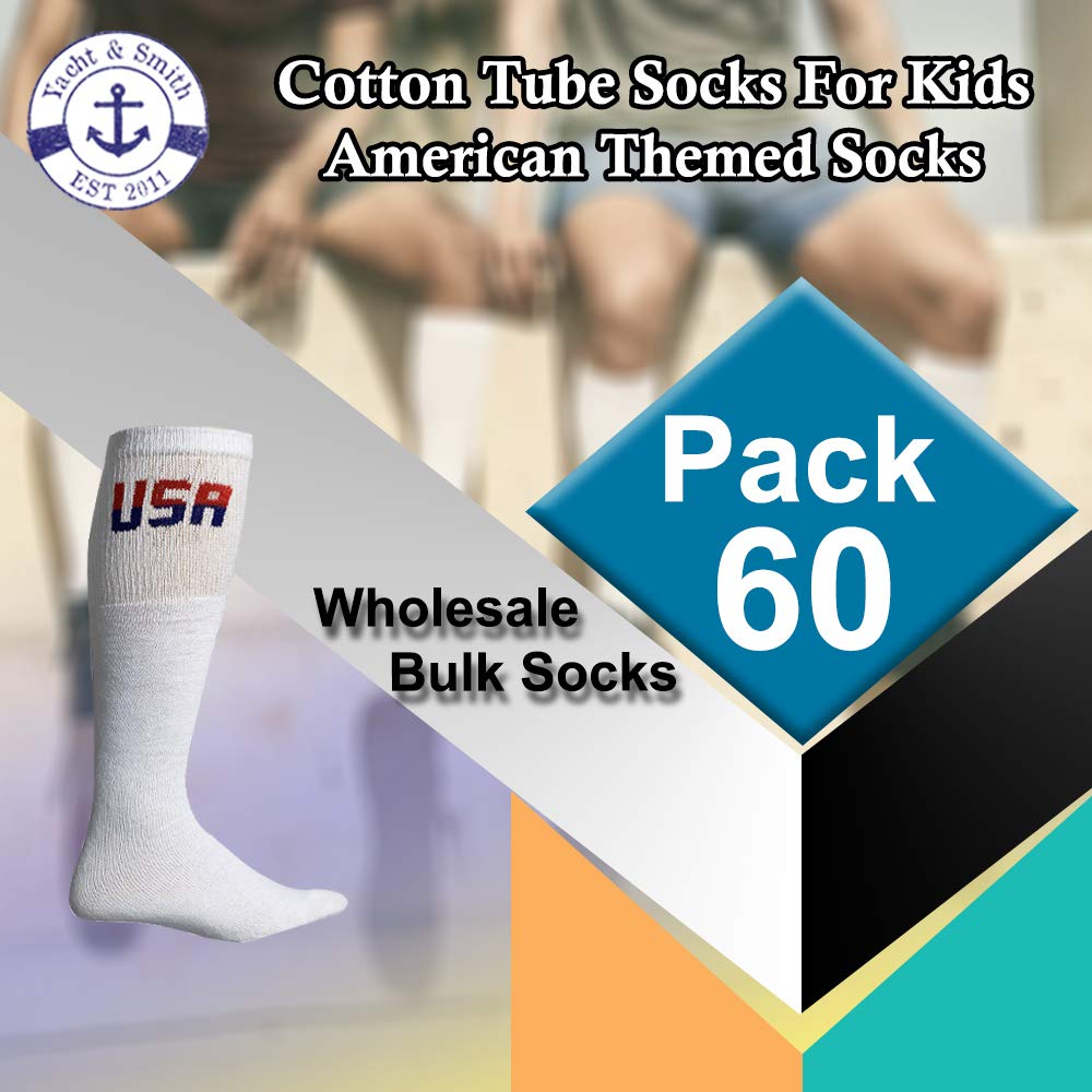 Yacht & Smith USA Pride Wholesale Cotton Socks for Men, Women & Kids - Patriotic American Flag Themed Crew Socks | Perfect for 4th of July, Memorial Day & Independence Day Celebrations
