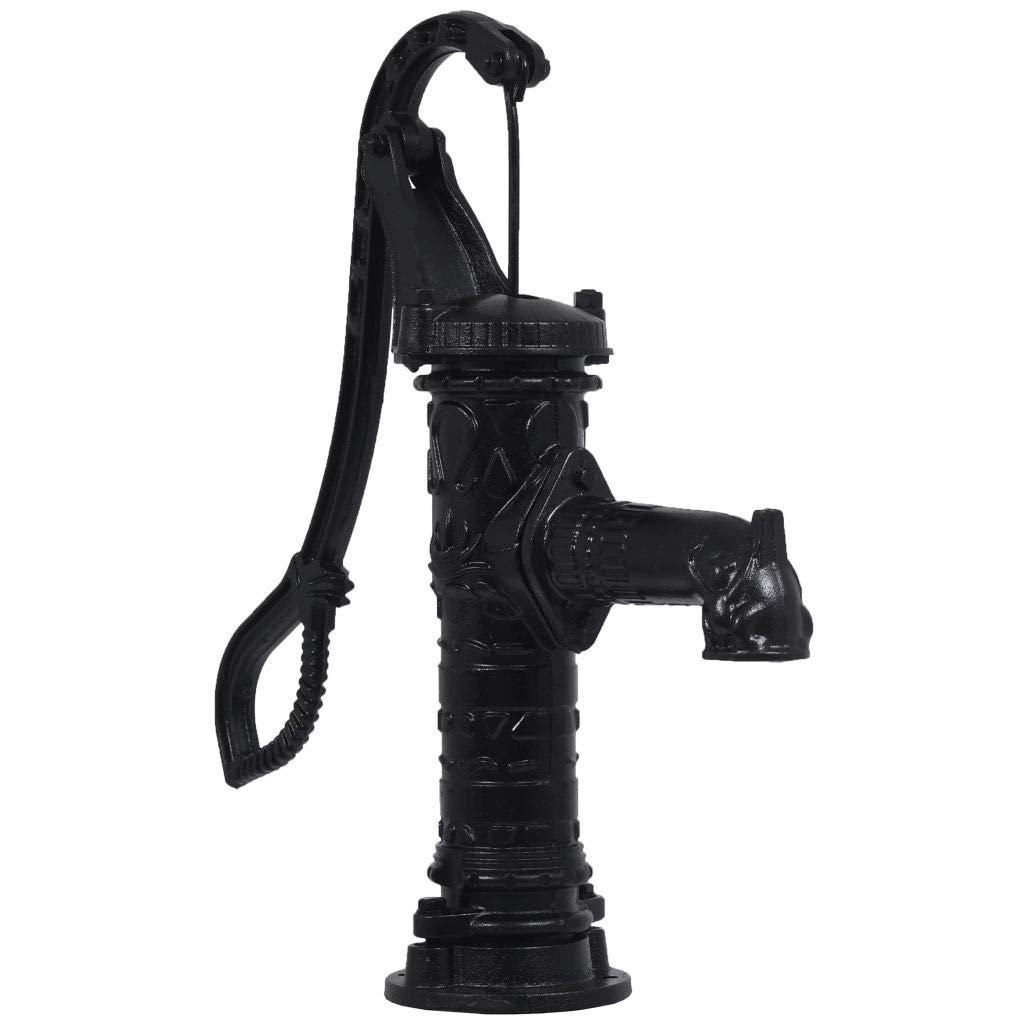 GOTOTOP Cast Iron Garden Hand Water Pump - Easy Install & Mount, Outdoor Yard & Pond Use, 15.7x5.9x26.8 Inches - Perfect for Farmhouse Decor, Landscaping & Water Features