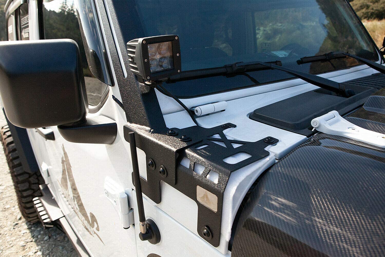 NIXON OFFROAD A-Pillar LED Light Bar Mounting Brackets for 2018-2020 Jeep Wrangler JL/JLU - Includes 2 LED Lights - Heavy Duty Off-Road Light Bar Accessories - Perfect for Night Driving, Trail Adventures & Off-Roading