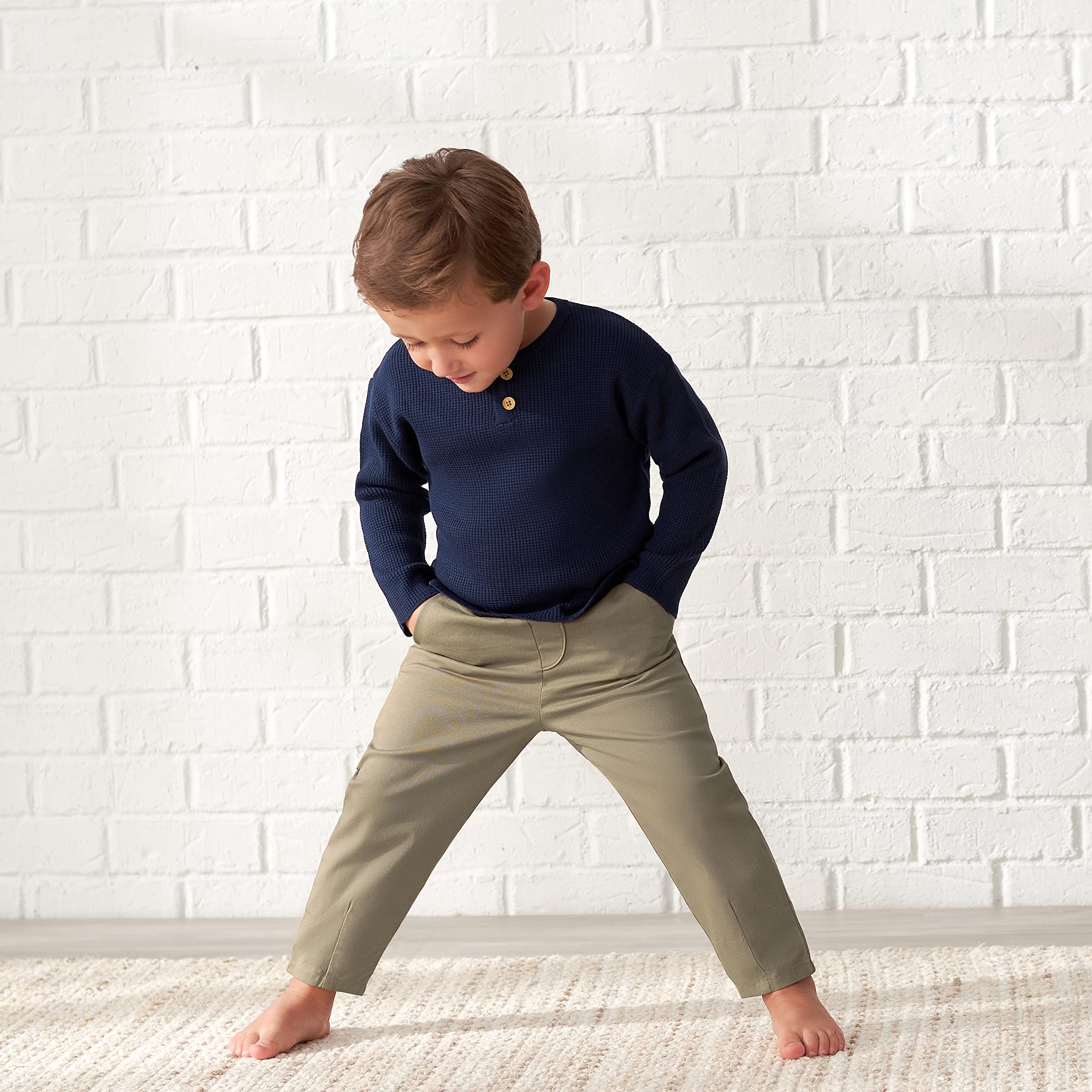 Gerber Baby Boys' Canvas Pants - Soft & Durable Toddler Pants for Playtime, Daycare & Outdoor Adventures
