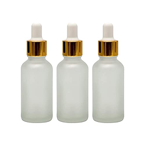 Frosted Glass Bottle with Gold Dropper