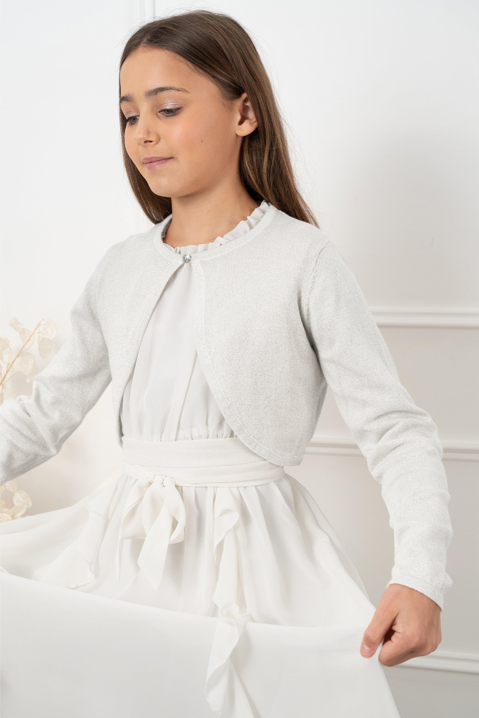Black Butterfly Girls Long Sleeve Sparkle Cardigan for Kids - Elegant Shrug for Birthday Parties, School Events & Special Occasions