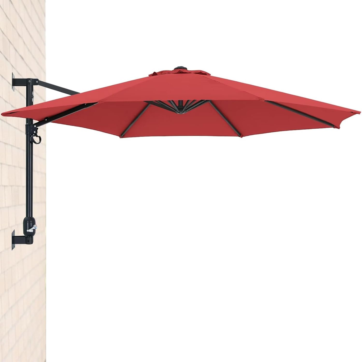 10FT Wall Mount Outdoor Hanging Umbrella with Crank - ABCCANOPY Patio Umbrella for Deck, Poolside & Backyard Shade | UV Protection & Adjustable Tilt