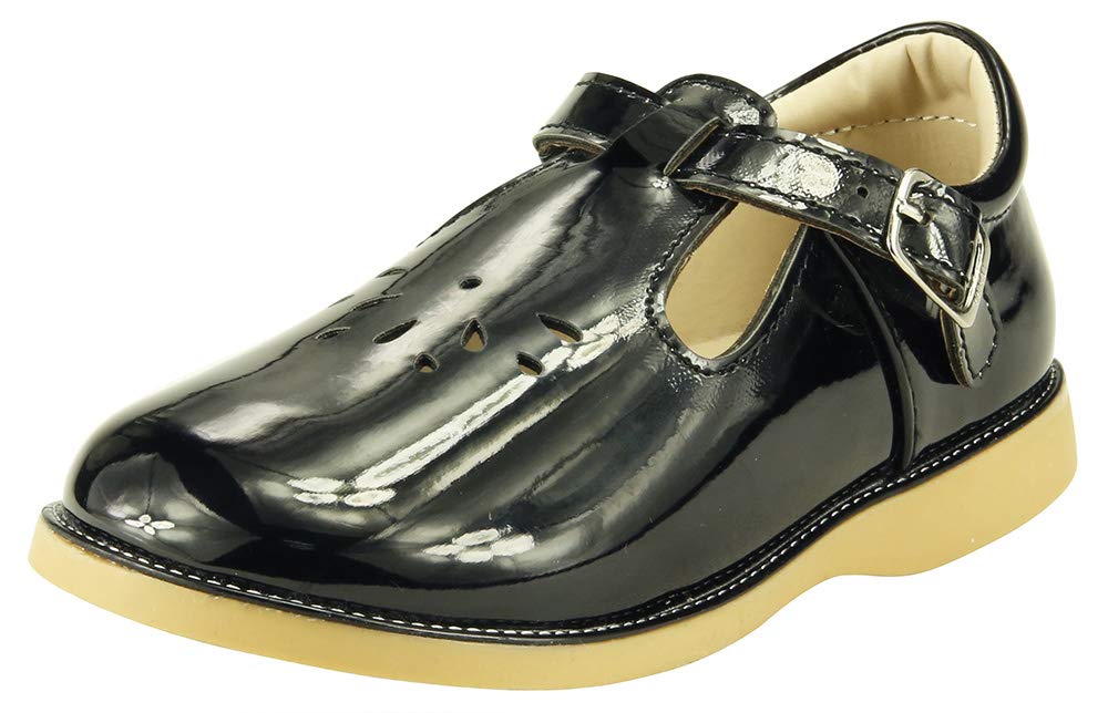 **Toddler Mary Jane Flat Shoes for Girls - Comfortable School Dress Shoes by The Doll Maker - Perfect for School, Parties & Special Occasions**