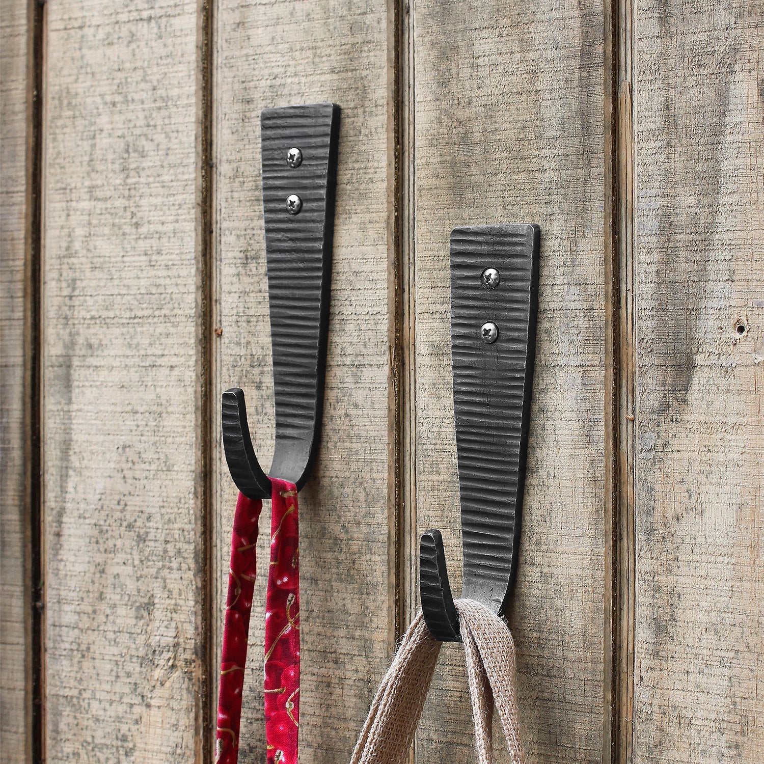 Hammered Strap J Hook - Heavy Duty Wall Hooks for Hanging Coats, Hats & Keys | Rustic Home & Office Organization Decor